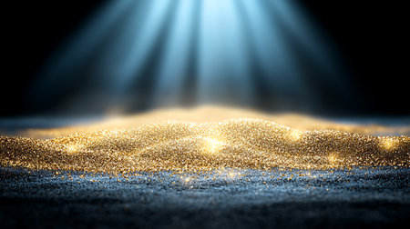 Glitter vintage lights background. silver and gold. de-focusedの写真素材