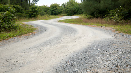 Dirt road in the forest at countryside, travel conceptの写真素材