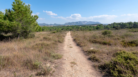 Hiking trail in the mountains of the island of Sardinia.の写真素材