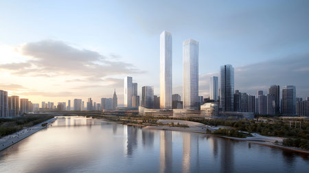 Shanghai Lujiazui Finance and Trade Zone of the modern city skyline