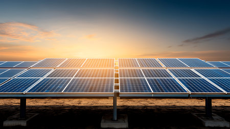 solar energy, photovoltaic panels for renewable electric productionの写真素材