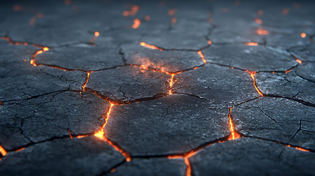 Cracks in the ground. Global warming concept. 3D rendering