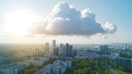 Aerial panoramic view of the city of Kiev, Ukraineの写真素材