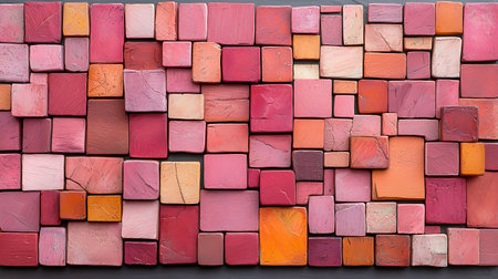 Pile of colorful wooden blocks for background or texture. Close up.