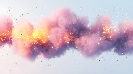 Explosion of colorful smoke in the sky. 3D illustration.