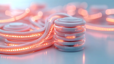 3d illustration of a lot of LED light bulbs on a white background