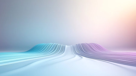 3d render, abstract wavy background, blue and pink colors