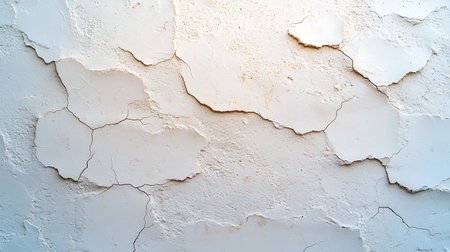 White cracked wall texture. Abstract background for design with copy space.の写真素材