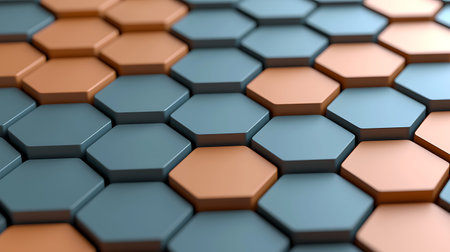 Abstract 3d rendering of hexagons background. Honeycomb pattern.