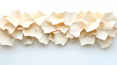 Paper origami on a white background. Top view. Copy space.の写真素材