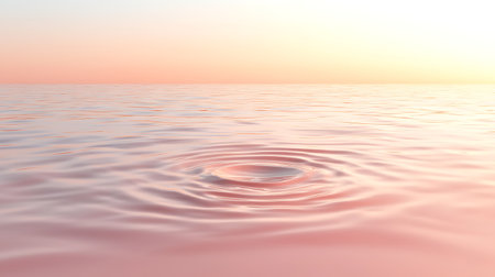 Ripples on the surface of the water at sunset. 3d renderの写真素材
