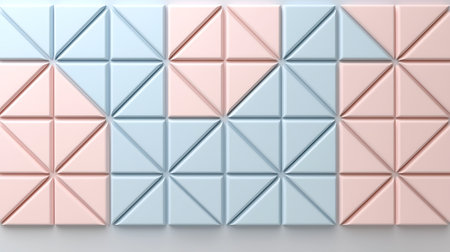 3d illustration of abstract geometric background with blue, pink and white cubes