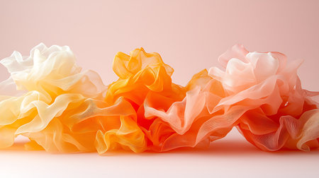 Colorful crumpled paper on a white background, studio shotの写真素材