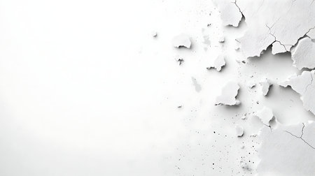 White cracked wall background with copy space for your text or image.の写真素材