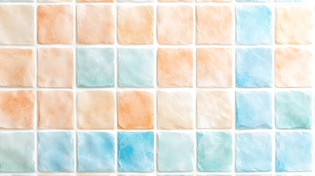 Colorful ceramic tile wall texture and background, square tiles mosaic.
