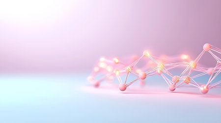 Abstract 3d rendering of science and technology background. Network connection structure.