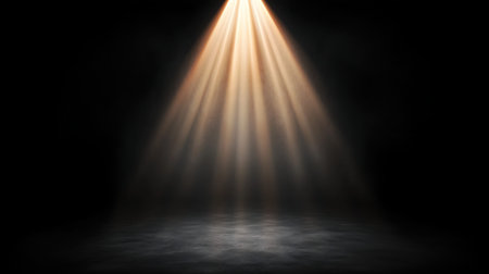 Spotlight in dark room with spotlight effect. Spotlight on stage background