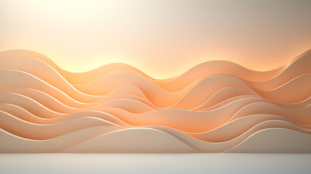 Abstract background with waves. 3d illustration. Gradient mesh.の写真素材