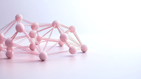 Molecule model on white background. 3d render illustration.