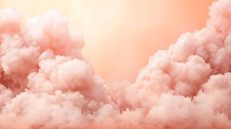 Nature background. Fluffy clouds in the sky. 3D illustrationの写真素材