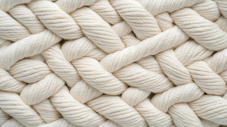 White yarn texture background. Closeup of white yarn texture background.の写真素材