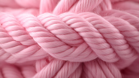 pink yarn for knitting close-up macro photo texture pattern backgroundの写真素材