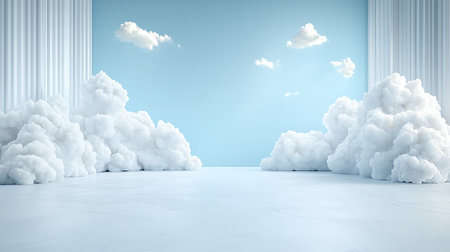 White cloud in blue sky with copy space. 3D Rendering