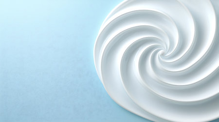 3D render of a white spiral on a blue textured backgroundの写真素材
