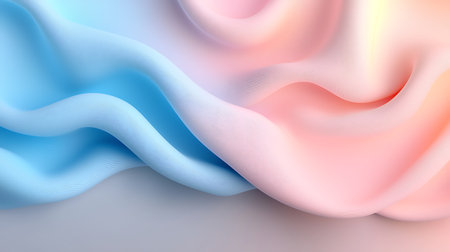 abstract background with blue, pink and yellow waves. 3d renderingの写真素材