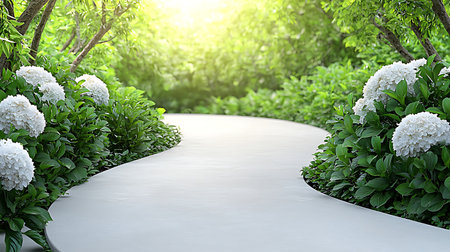 White Hydrangea flowers in the garden,3d rendering.の写真素材