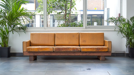 Sofa in the lobby of a modern office, stock photo