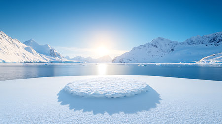 Fantastic winter landscape. Composition of nature and objects.の写真素材