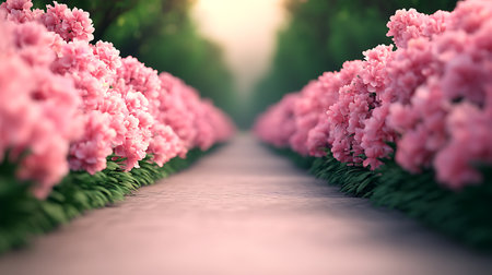 Beautiful pink flowers blooming in the garden. 3d renderingの写真素材