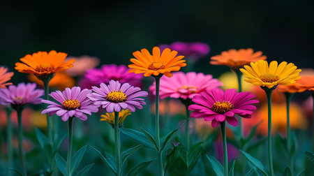 Colorful flowers in the garden. Soft focus, shallow DOF.の写真素材