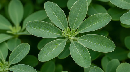 Close up of a small green plant in the garden on a sunny day