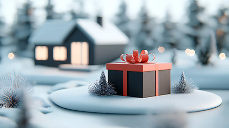 Christmas and New Year holiday background. 3d rendering, 3d illustration.の写真素材