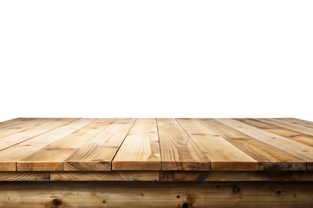 Empty wooden table for product placement or montage with clipping path.の写真素材
