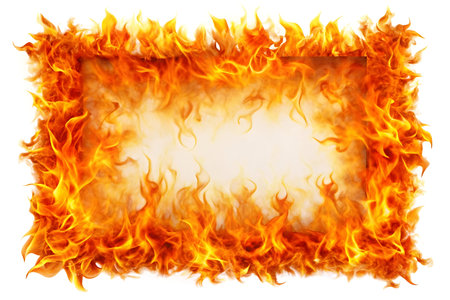 Frame of fire isolated on white background. Eps 10 vector file.の写真素材