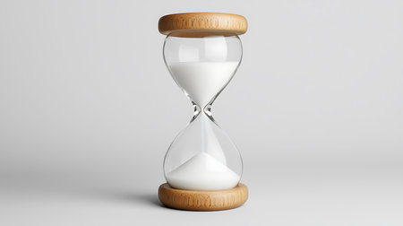 Hourglass on a white background. 3d rendering. Computer digital drawing.