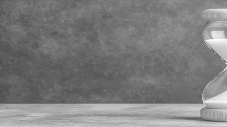 Hourglass on concrete background. Time concept. 3D Rendering