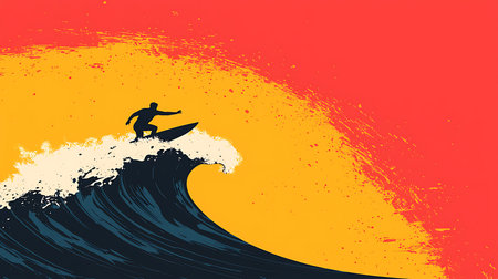 Surfer on the wave. Vector illustration for your design. Eps 10の写真素材