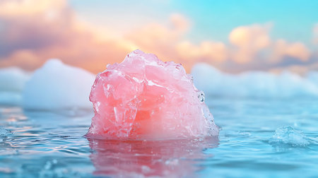 Iceberg in the water. 3d rendering, 3d illustration.の写真素材