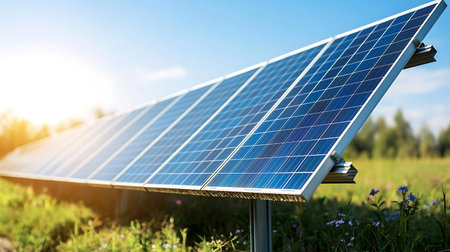 Solar panels, photovoltaic modules for renewable electric energy production.