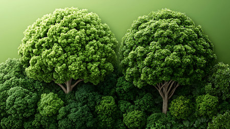3d rendering of green tree in the forest. Concept of ecology and environment conservation.