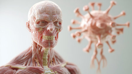 Human Anatomy, 3D Illustration showing the anatomy of the human bodyの写真素材
