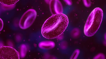 Blood cells in the blood. 3D illustration, 3D rendering