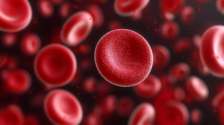 Blood cells with red blood cells. 3D rendered illustration. Red blood cells.の写真素材