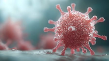 3D illustration of Coronavirus cells or SARS-CoV-2