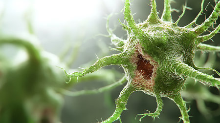 Viruses in the brain. 3D illustration. Science background.の写真素材