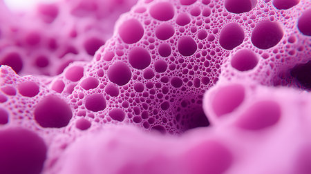 Close-up of purple foam bubbles. Abstract background and texture.の写真素材